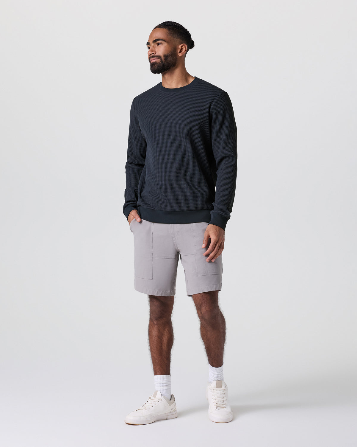 Jamestown Crew Men's Navy Waffle Crewneck - Image 5