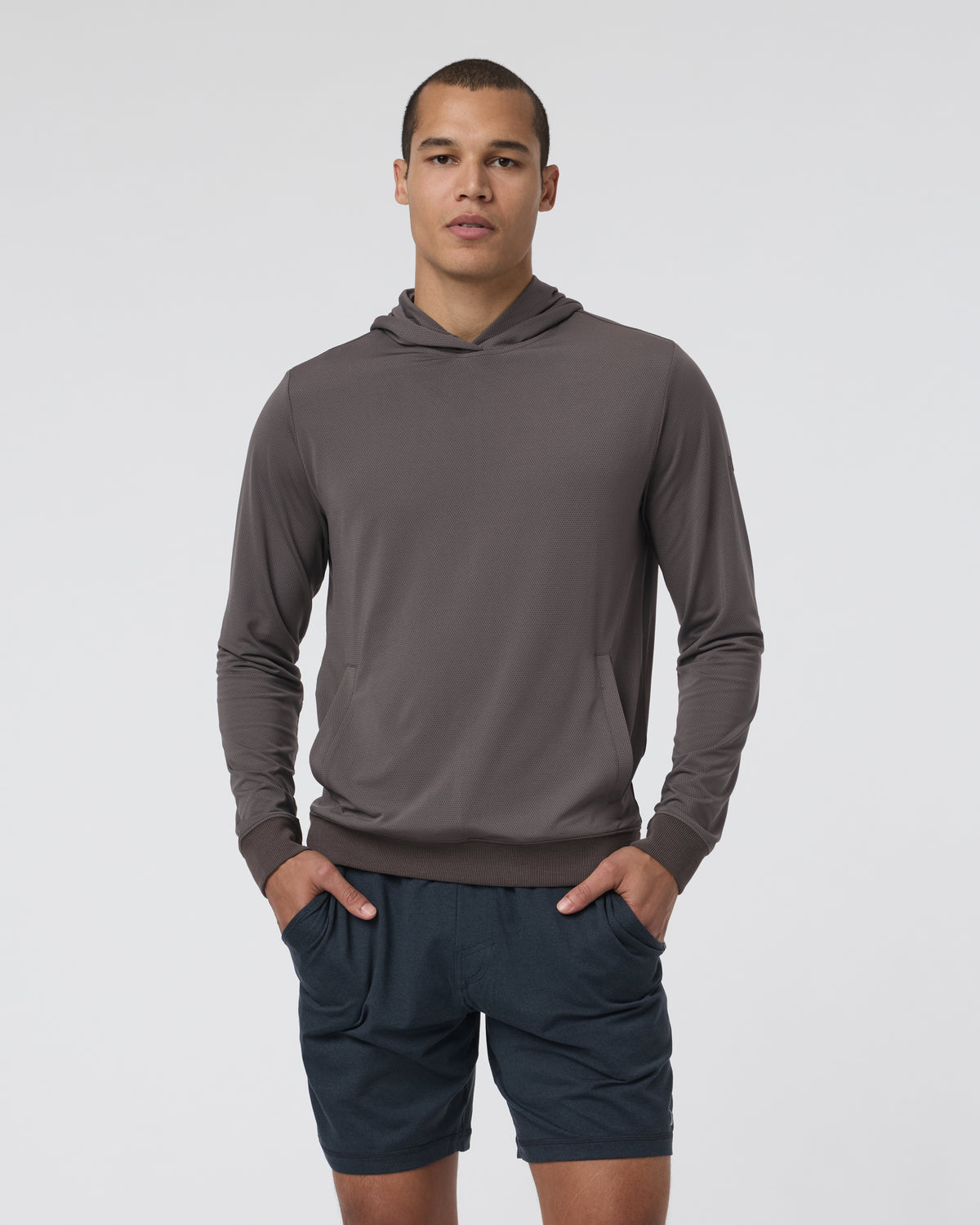 Double Mesh Hoodie Warm Grey