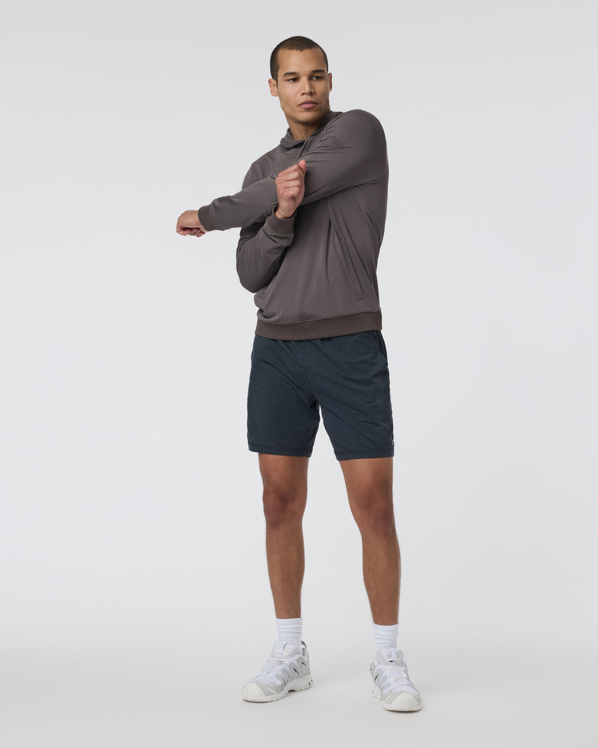 Double Mesh Hoodie Warm Grey - Image 5