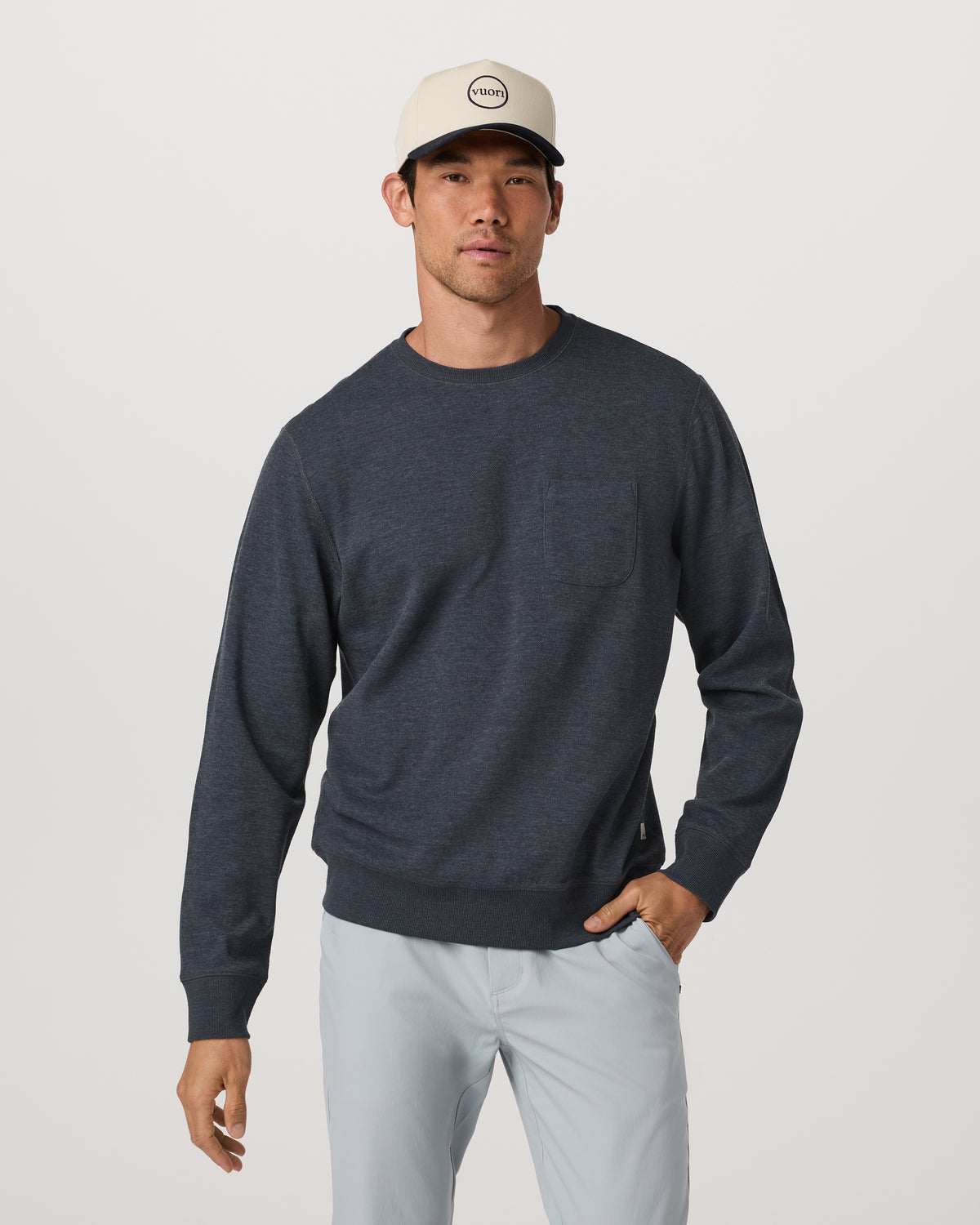 Jeffreys Crew 2.0 Men's Navy Heather Pullover Crewneck - Image 2