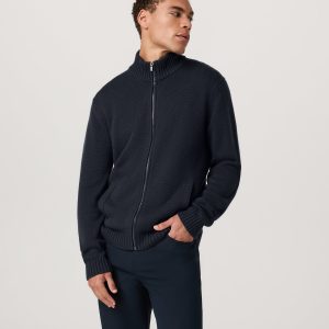 Denver Full Zip Sweater Men's Navy Zip Sweater