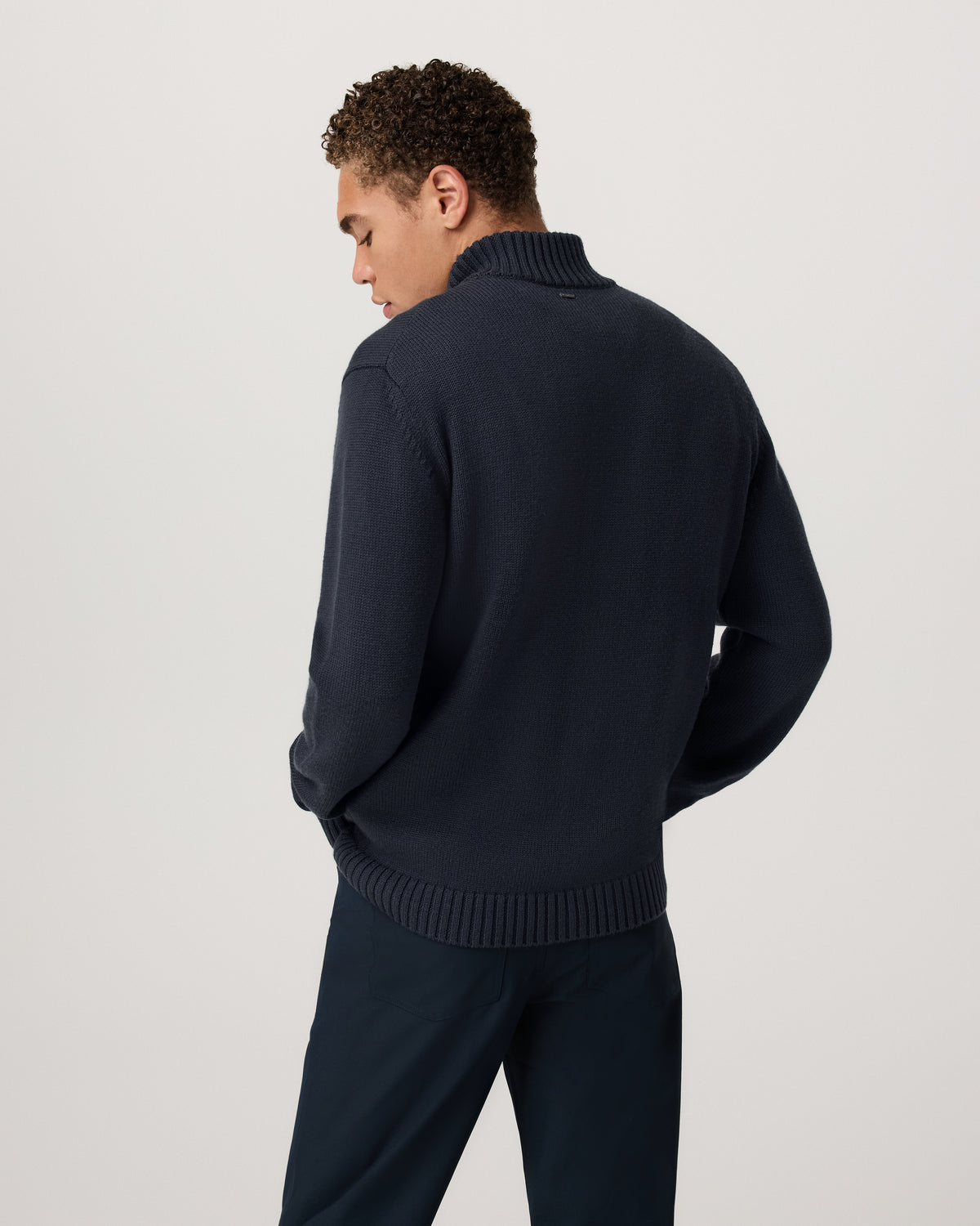 Denver Full Zip Sweater Men's Navy Zip Sweater - Image 3