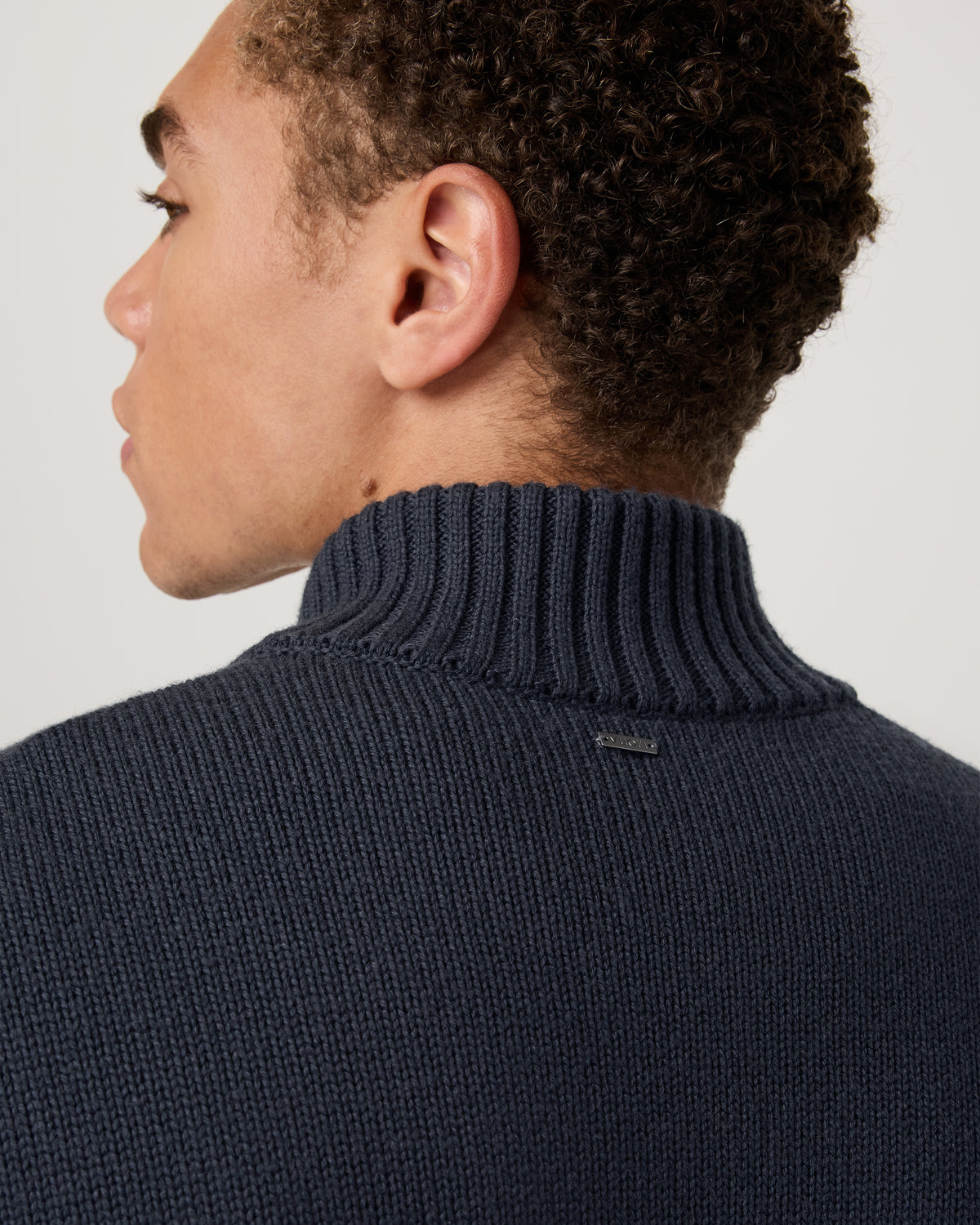 Denver Full Zip Sweater Men's Navy Zip Sweater - Image 5