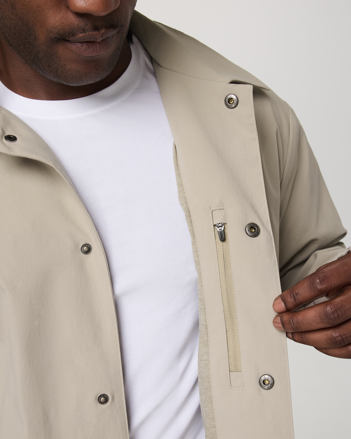V1 Coach Jacket Men's Truffle Vintage Style Jacket - Image 4