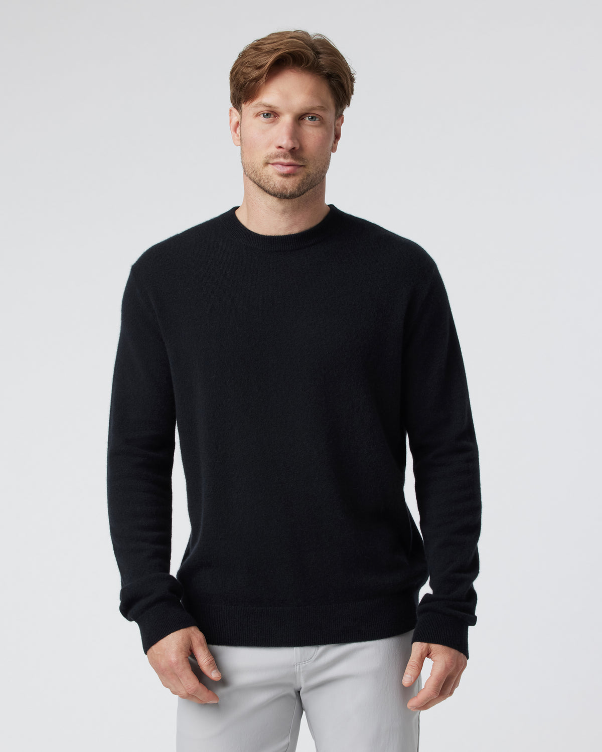 Berik Cashmere Sweater Men's Black Crewneck Sweater
