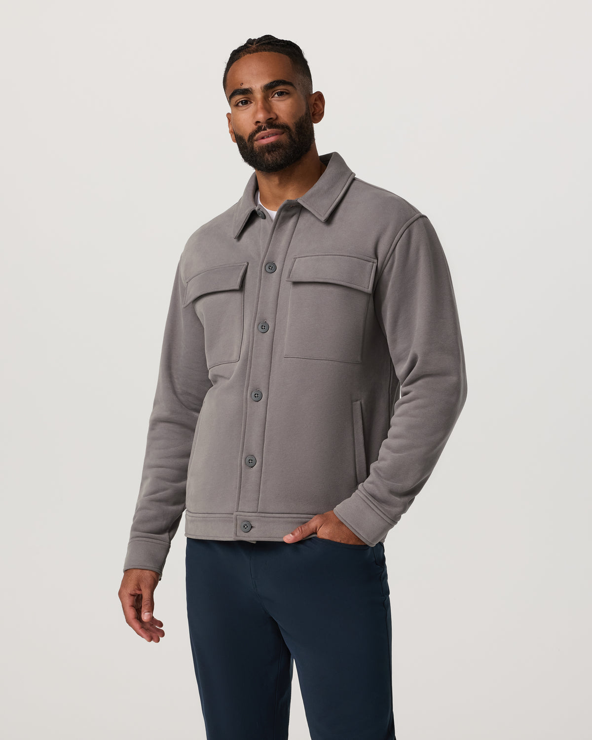 Seaside Shirt Jacket Men's Cavern Grey Lifestyle Jacket - Image 4