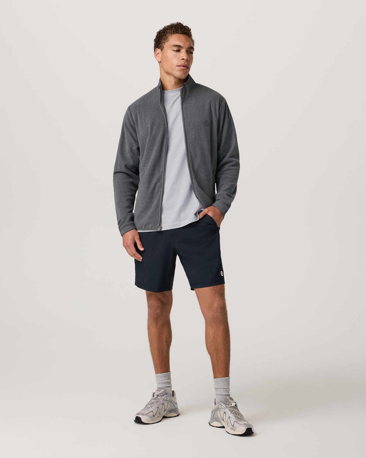 Aspen FZ Jacket Men's Heather Grey Full-Zip Jacket - Image 3