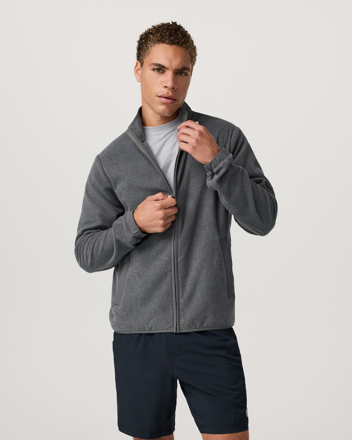 Aspen FZ Jacket Men's Heather Grey Full-Zip Jacket - Image 4