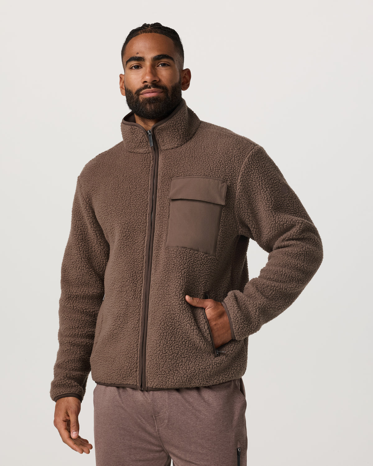 Alpine Fleece Full Zip Men's Elm Mock Neck Jacket