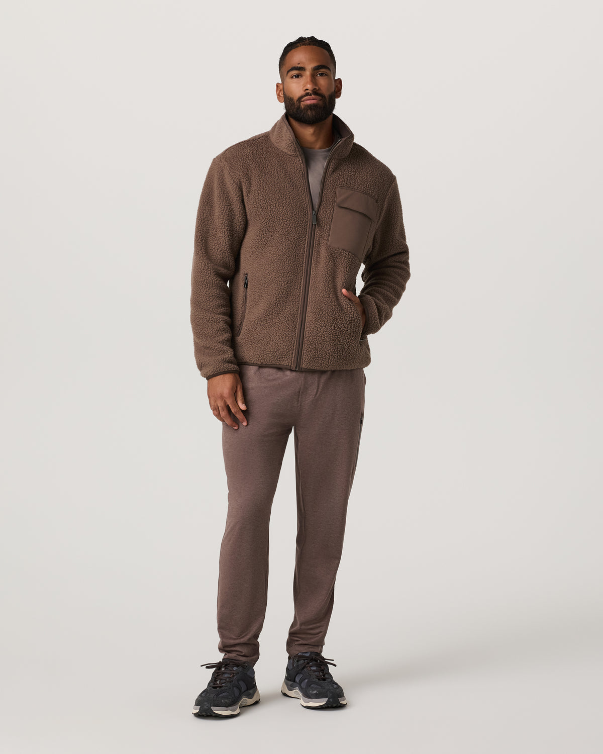Alpine Fleece Full Zip Men's Elm Mock Neck Jacket - Image 3