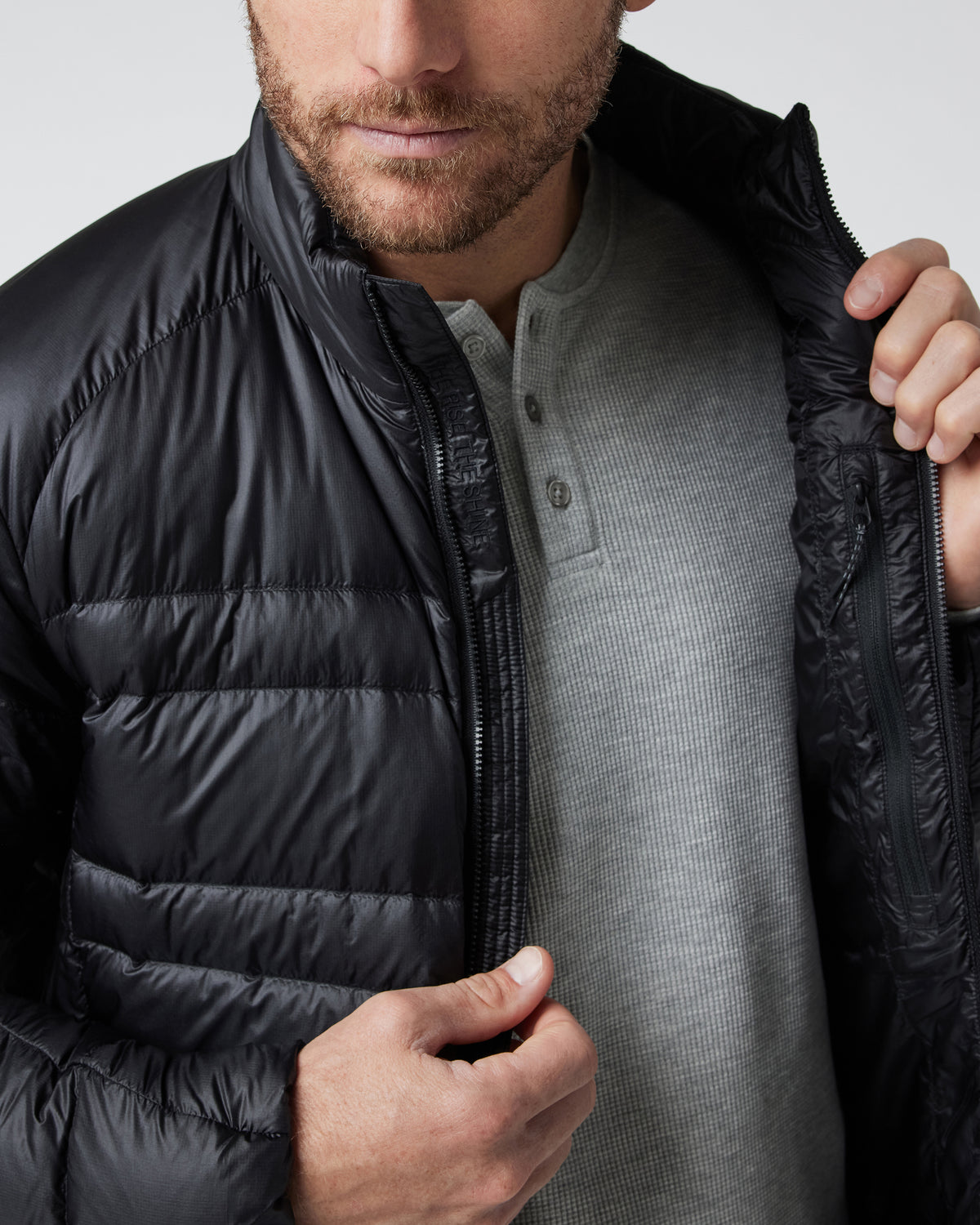 Coordinate Down Jacket Men's Black Insulated Jacket - Image 4