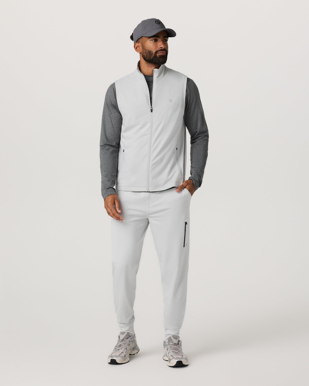 Sunday Element Vest Men's Frost Grey Full Zip Vest
