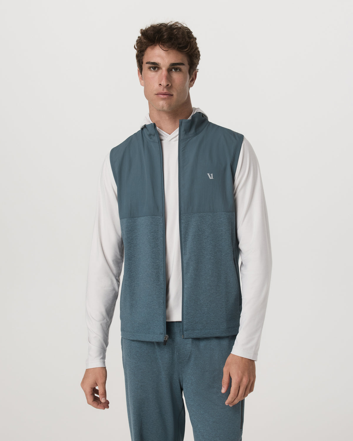 Sunday Element Vest Blue Sea Heather Full-Zip Vest