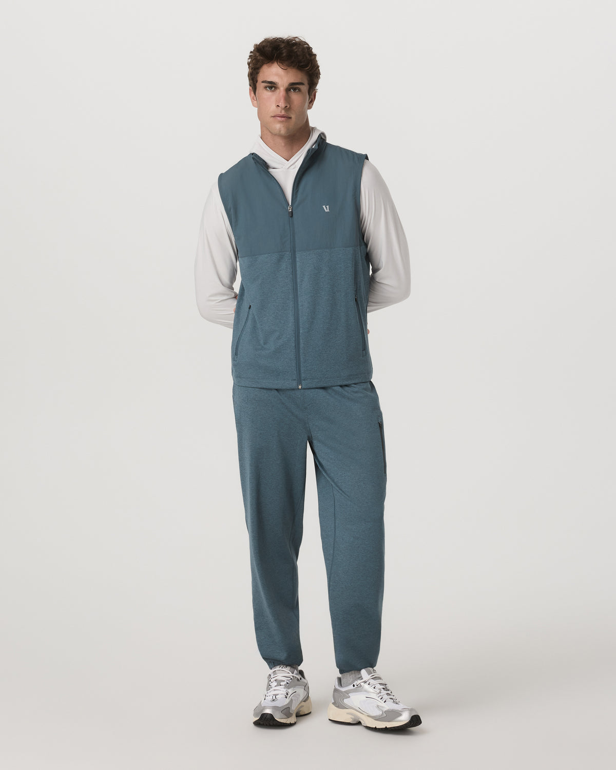 Sunday Element Vest Blue Sea Heather Full-Zip Vest - Image 4