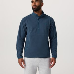 Aspen 1/2 Snap Men's Ocean Blue Mock-Neck Pullover