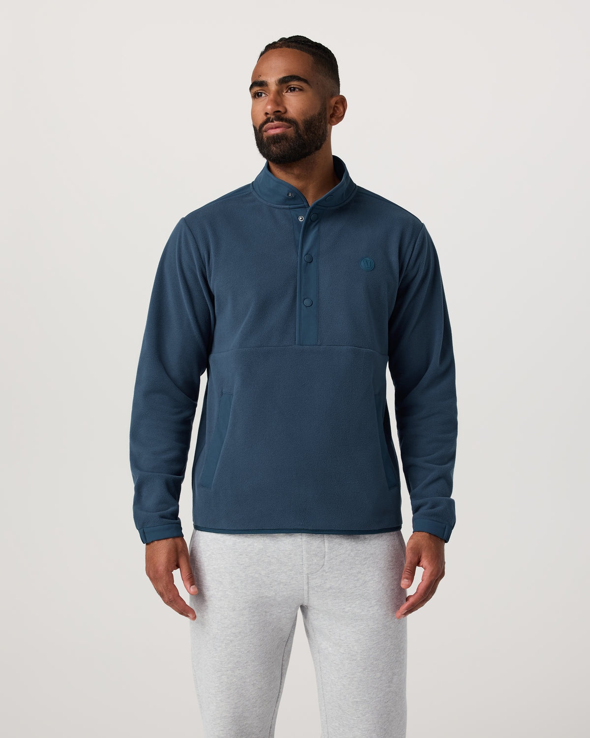 Aspen 1/2 Snap Men's Ocean Blue Mock-Neck Pullover
