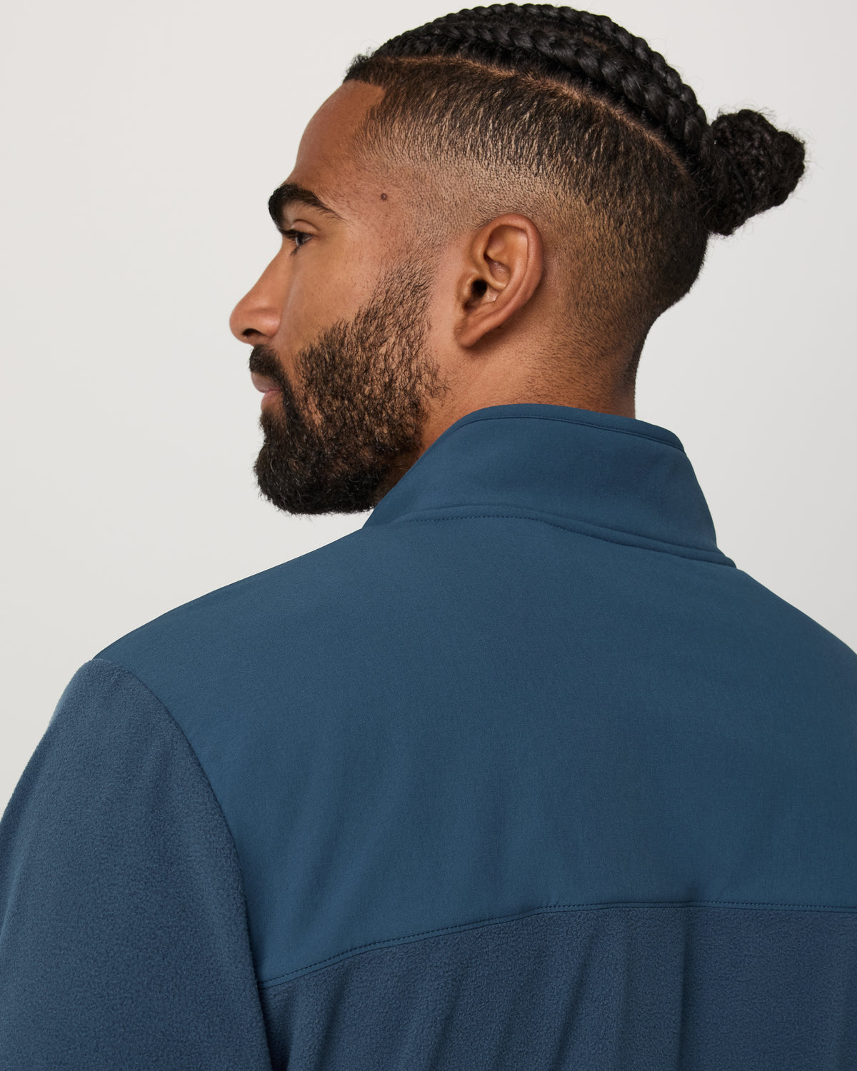 Aspen 1/2 Snap Men's Ocean Blue Mock-Neck Pullover - Image 2