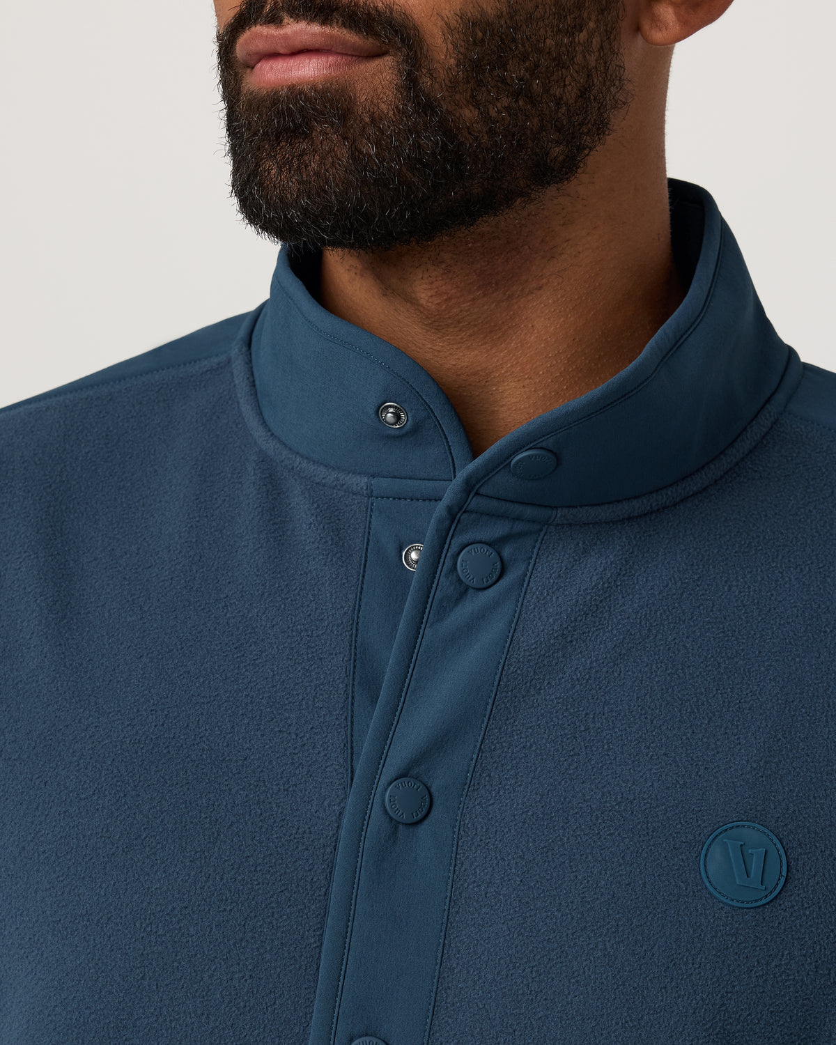 Aspen 1/2 Snap Men's Ocean Blue Mock-Neck Pullover - Image 5