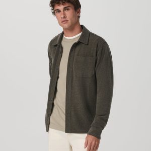 Beach Fleece Shirt Jacket Dark Oregano Heather Jacket