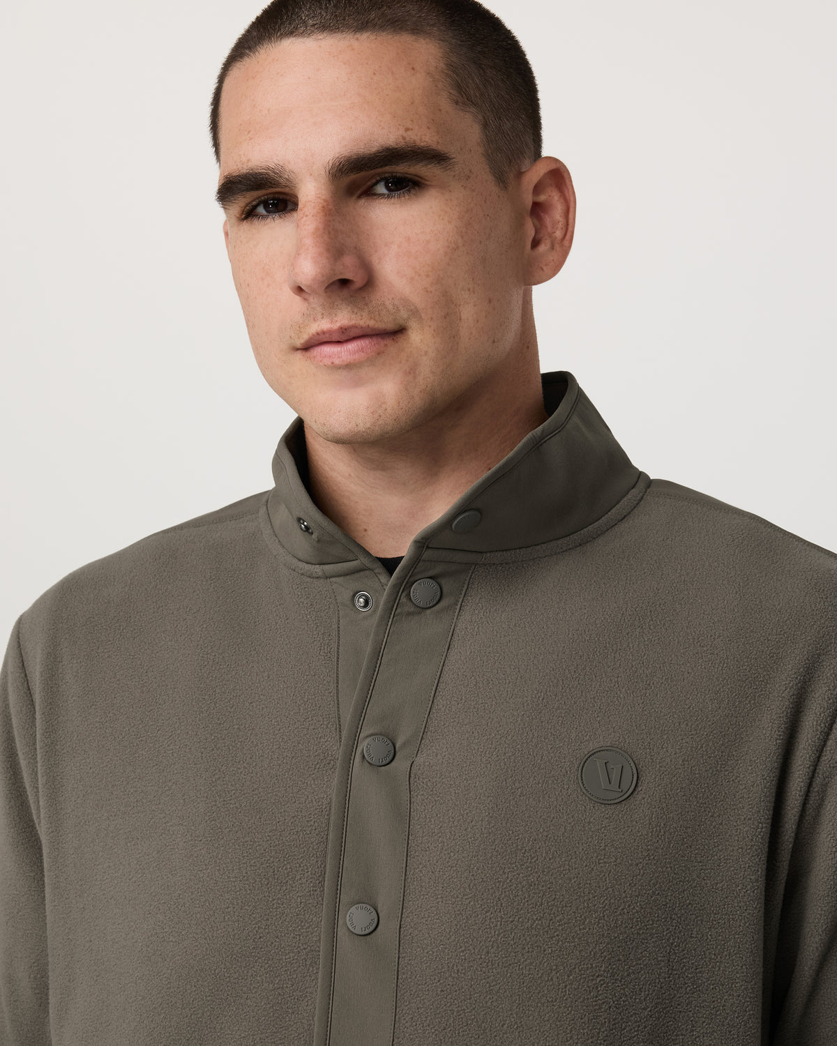 Aspen 1/2 Snap Men's Fleece Mock-Neck Pullover in Root - Image 2