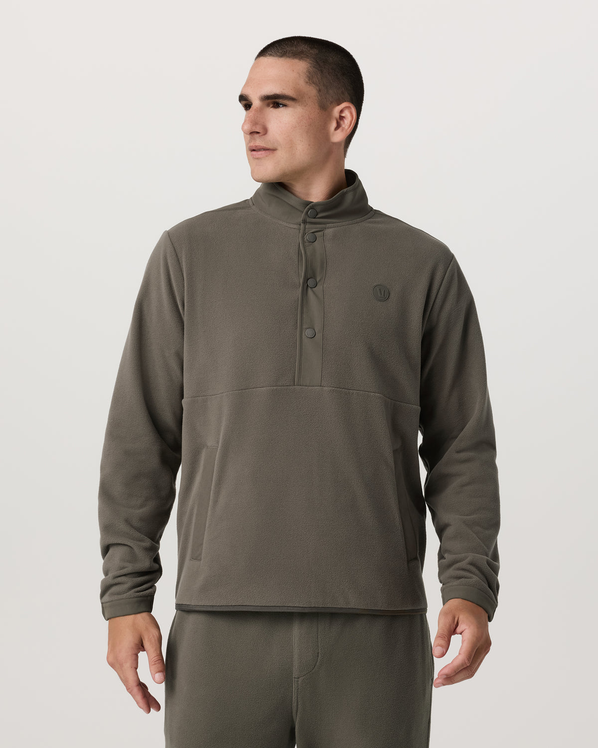 Aspen 1/2 Snap Men's Fleece Mock-Neck Pullover in Root - Image 5