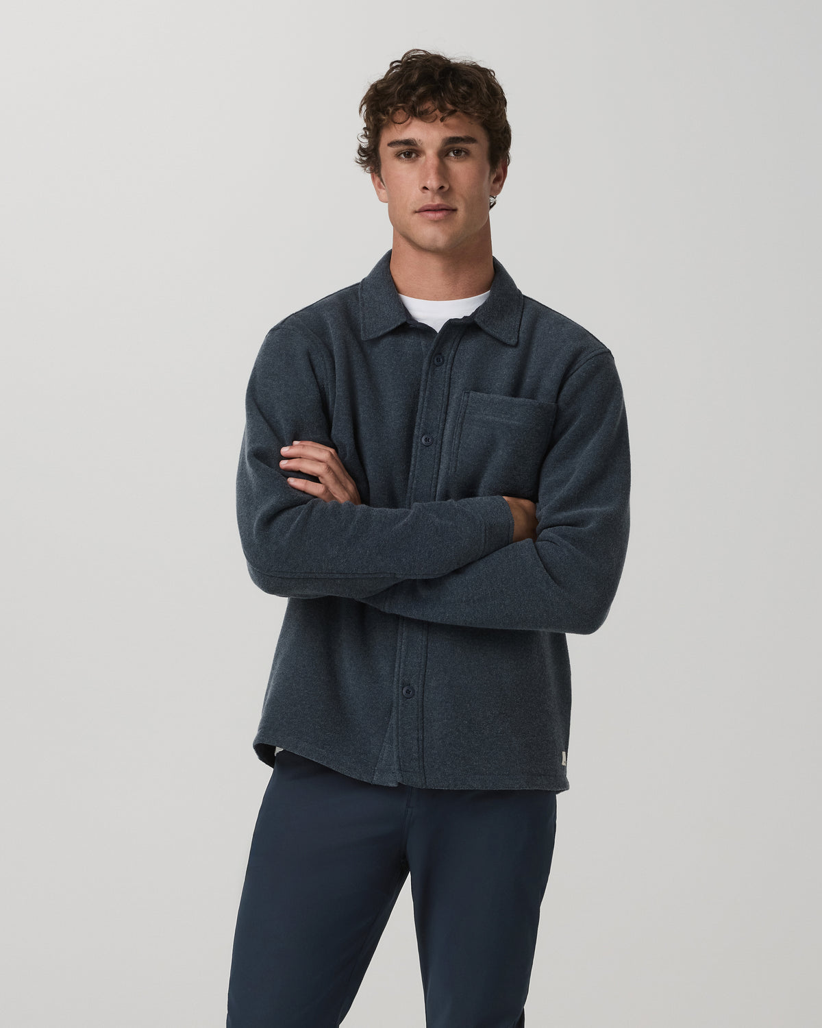Beach Fleece Shirt Jacket Men's Ink Heather Jacket