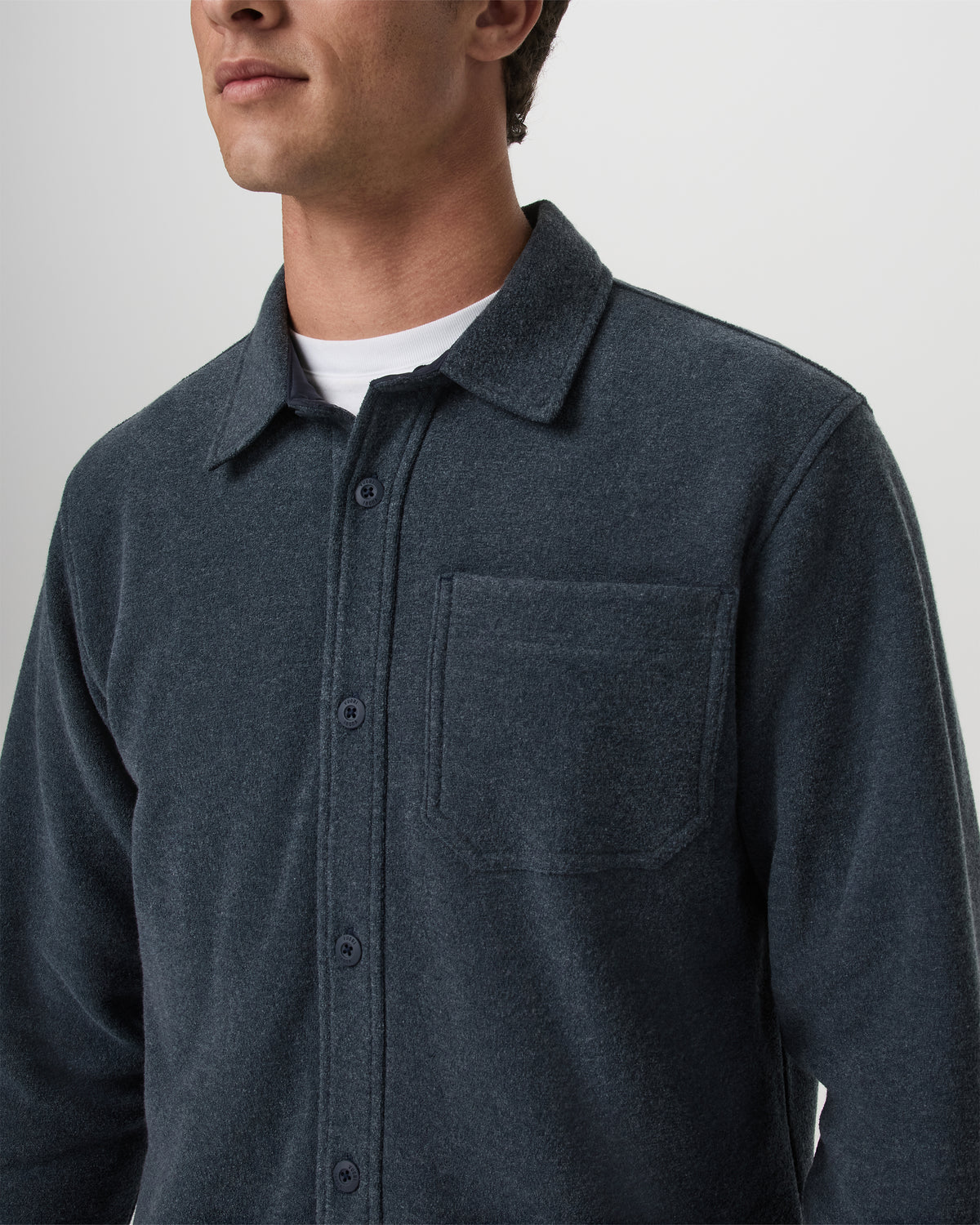 Beach Fleece Shirt Jacket Men's Ink Heather Jacket - Image 2