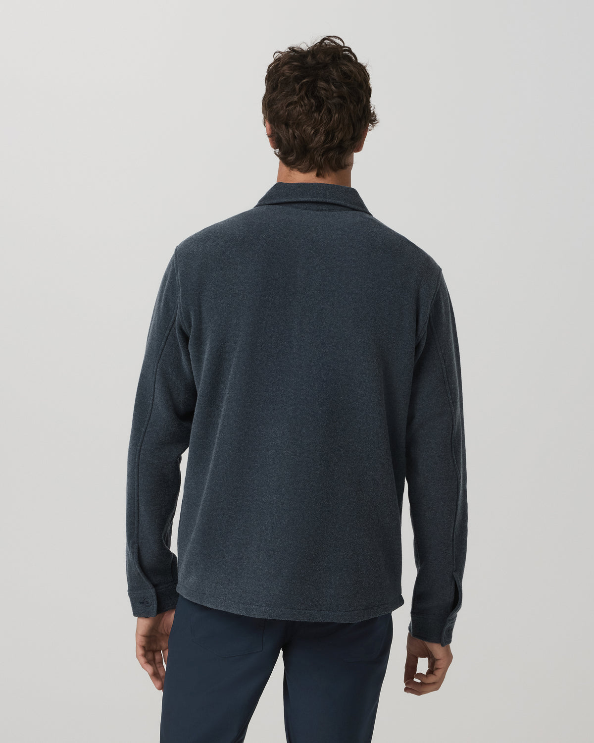 Beach Fleece Shirt Jacket Men's Ink Heather Jacket - Image 3