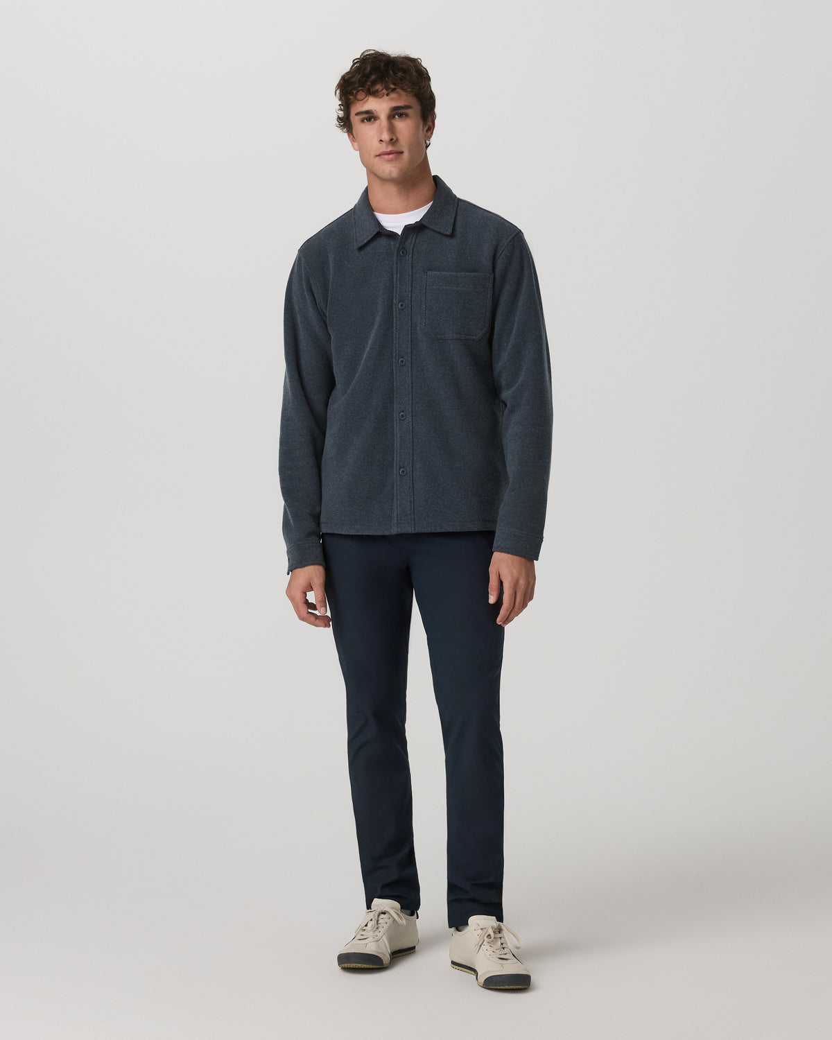 Beach Fleece Shirt Jacket Men's Ink Heather Jacket - Image 4