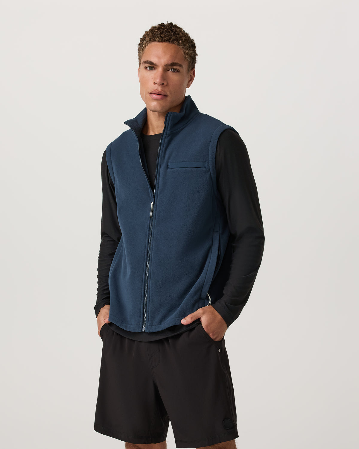 Aspen Vest Men's Ocean Blue Zip-Up Fleece Vest