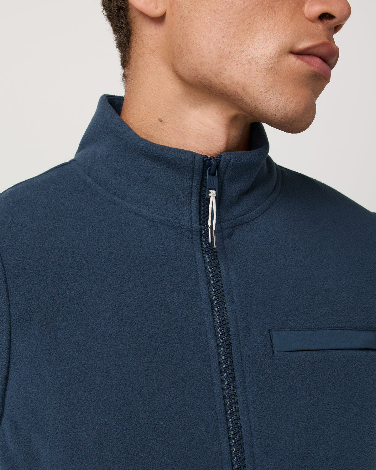 Aspen Vest Men's Ocean Blue Zip-Up Fleece Vest - Image 2