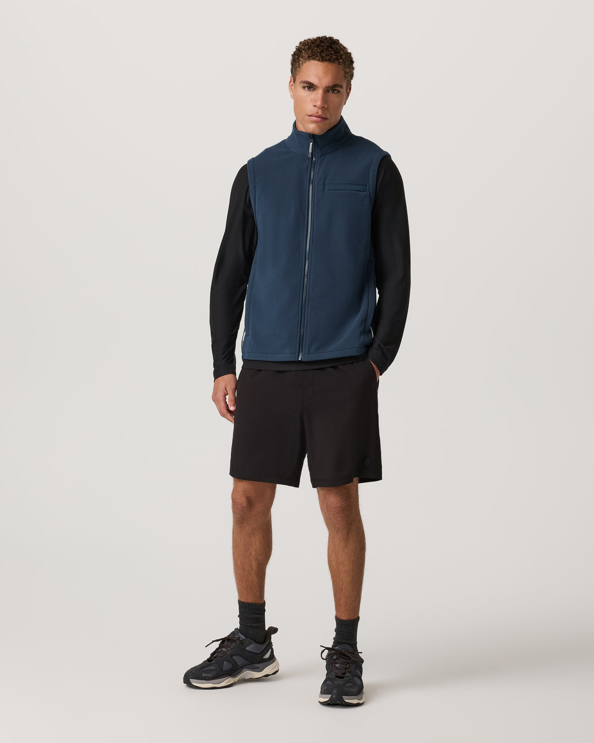 Aspen Vest Men's Ocean Blue Zip-Up Fleece Vest - Image 4