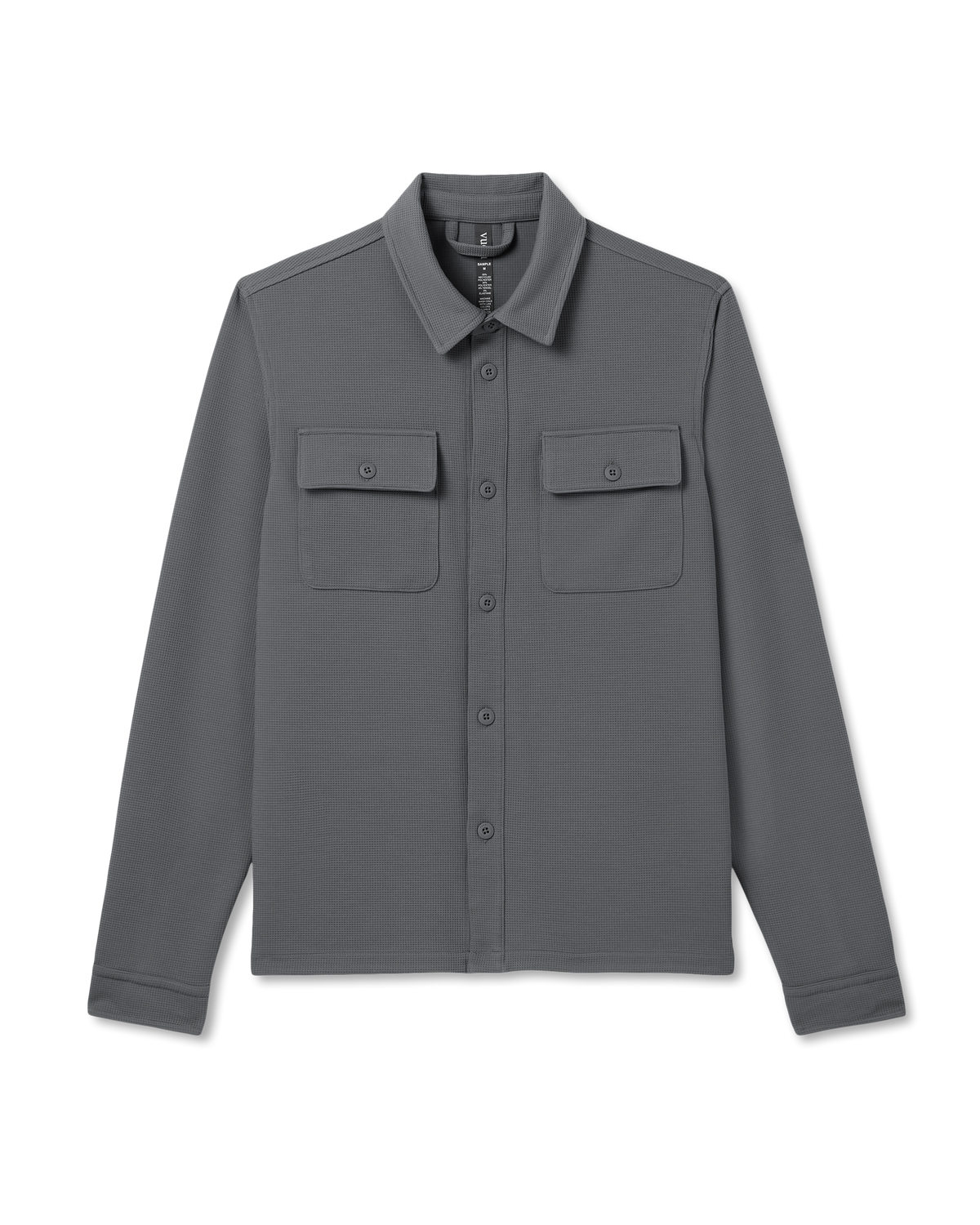 Waffle Shirt Jacket Men's Versatile Dark Pewter Jacket - Image 6