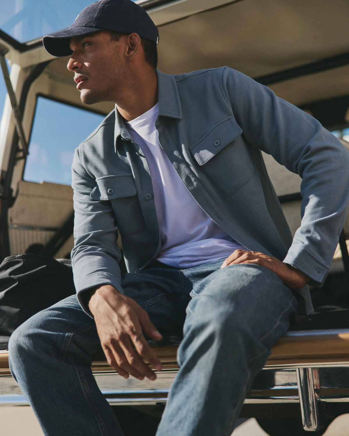 Waffle Shirt Jacket Versatile Men's Abyss Shirt Jacket