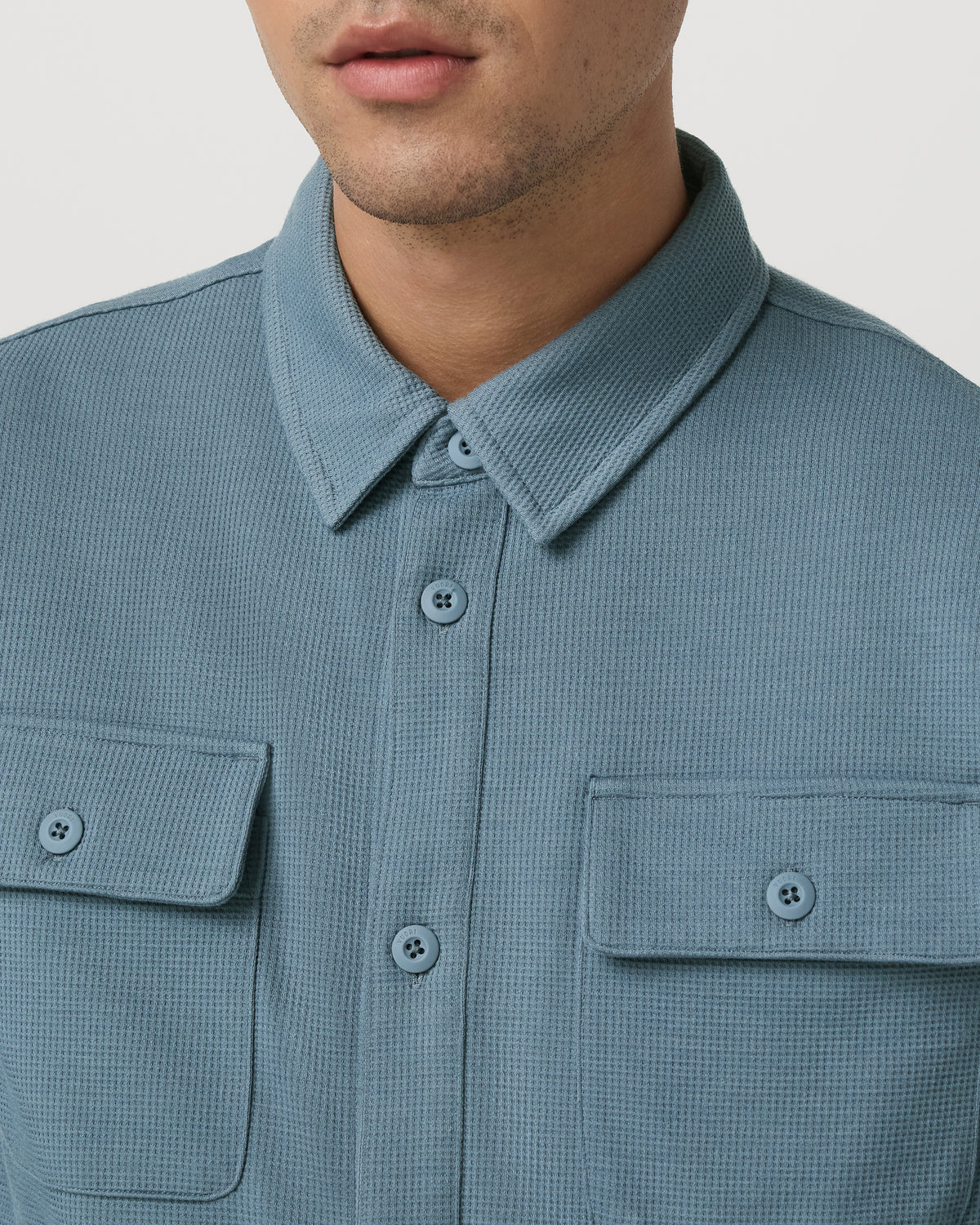 Waffle Shirt Jacket Versatile Men's Abyss Shirt Jacket - Image 4