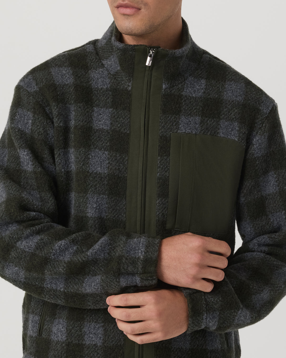 Ridge Fleece Jacket Men's Olive Plaid Zip-Up