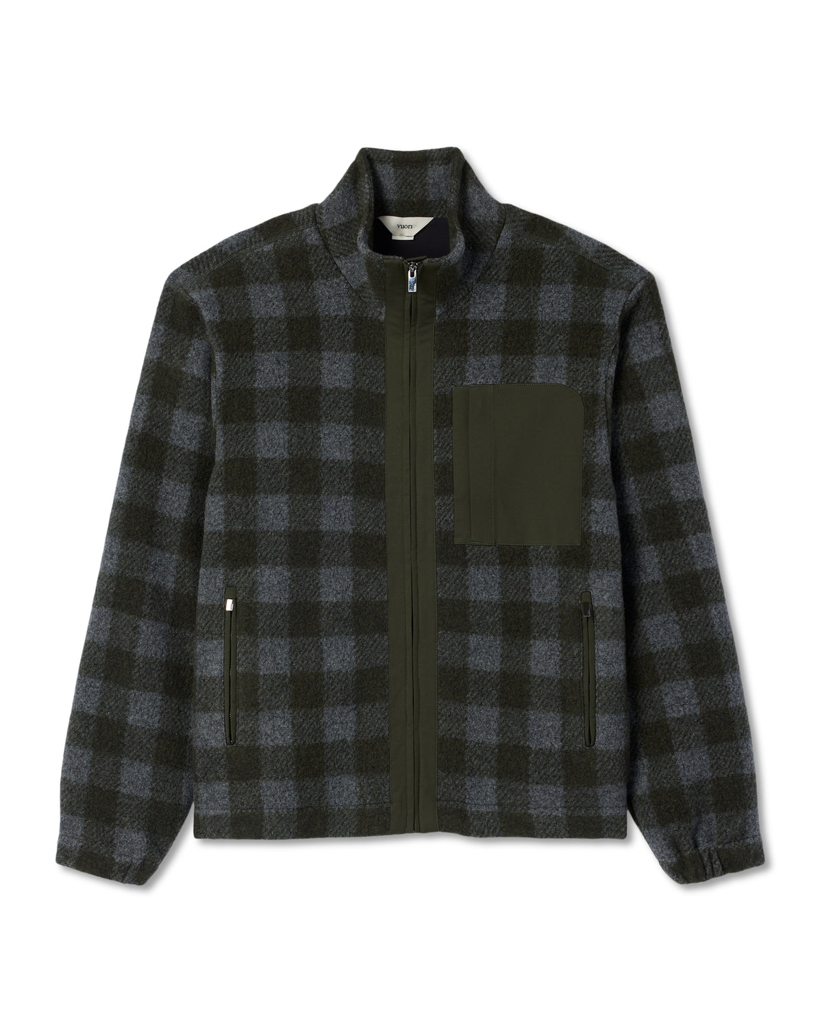 Ridge Fleece Jacket Men's Olive Plaid Zip-Up - Image 6