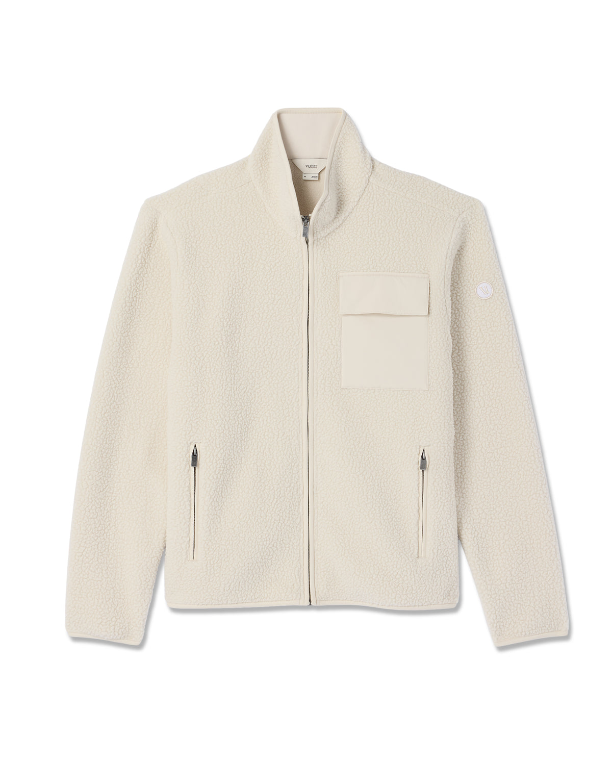 Alpine Fleece Full Zip Men's Bone Mock Neck Jacket - Image 6