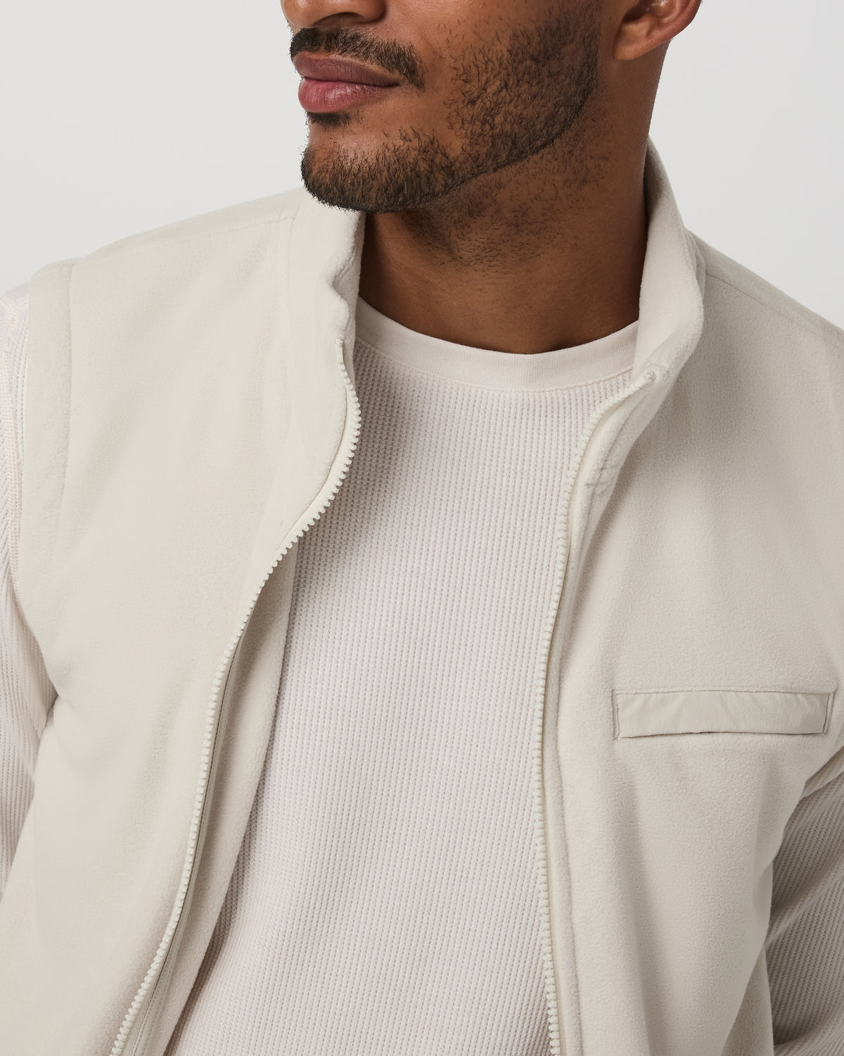 Aspen Vest Men's Mushroom Zip-Up Fleece Vest - Image 2