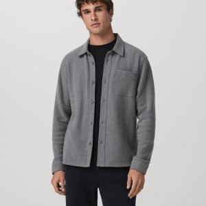 Beach Fleece Shirt Jacket Men's Pinecone Heather Jacket