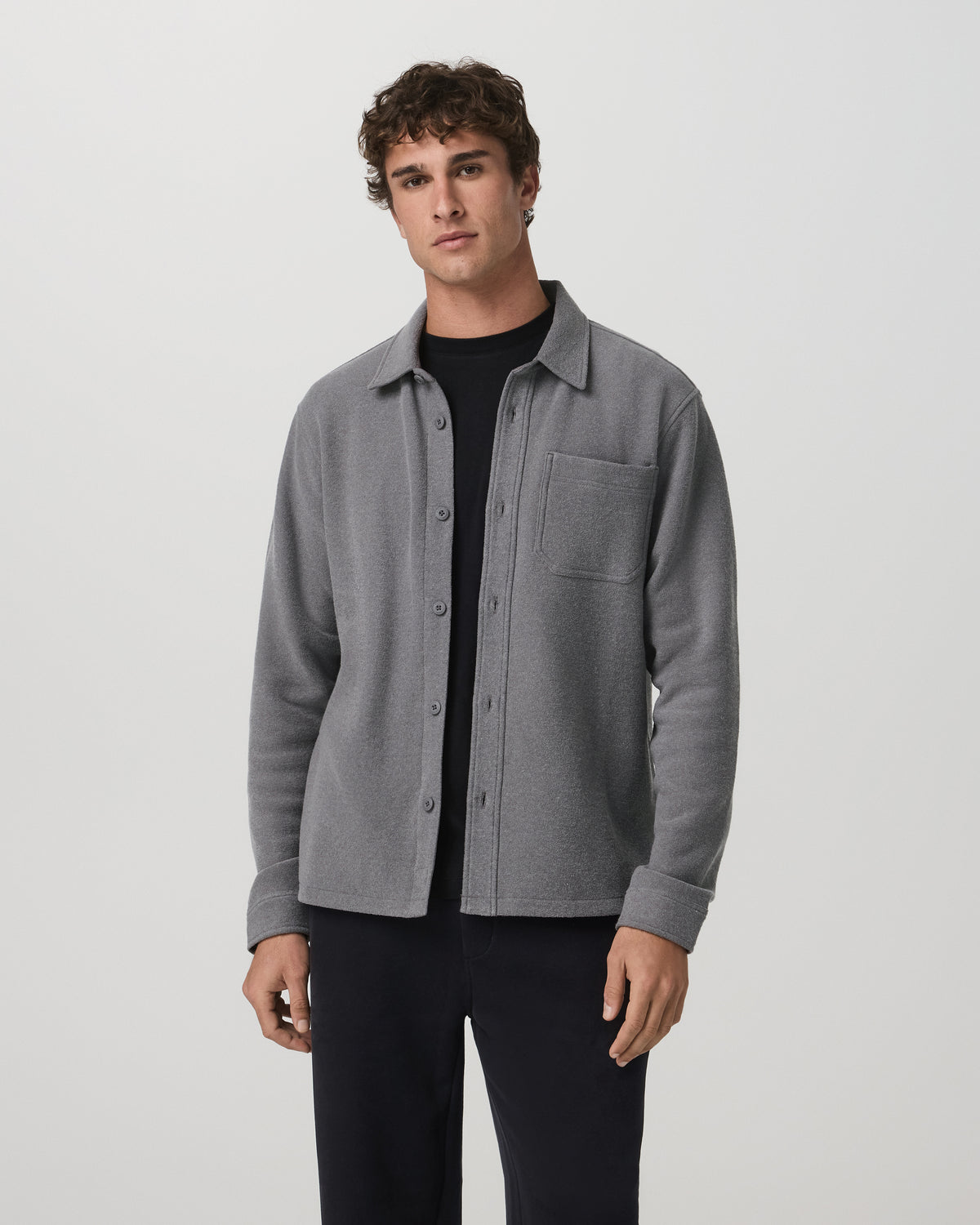Beach Fleece Shirt Jacket Men's Pinecone Heather Jacket