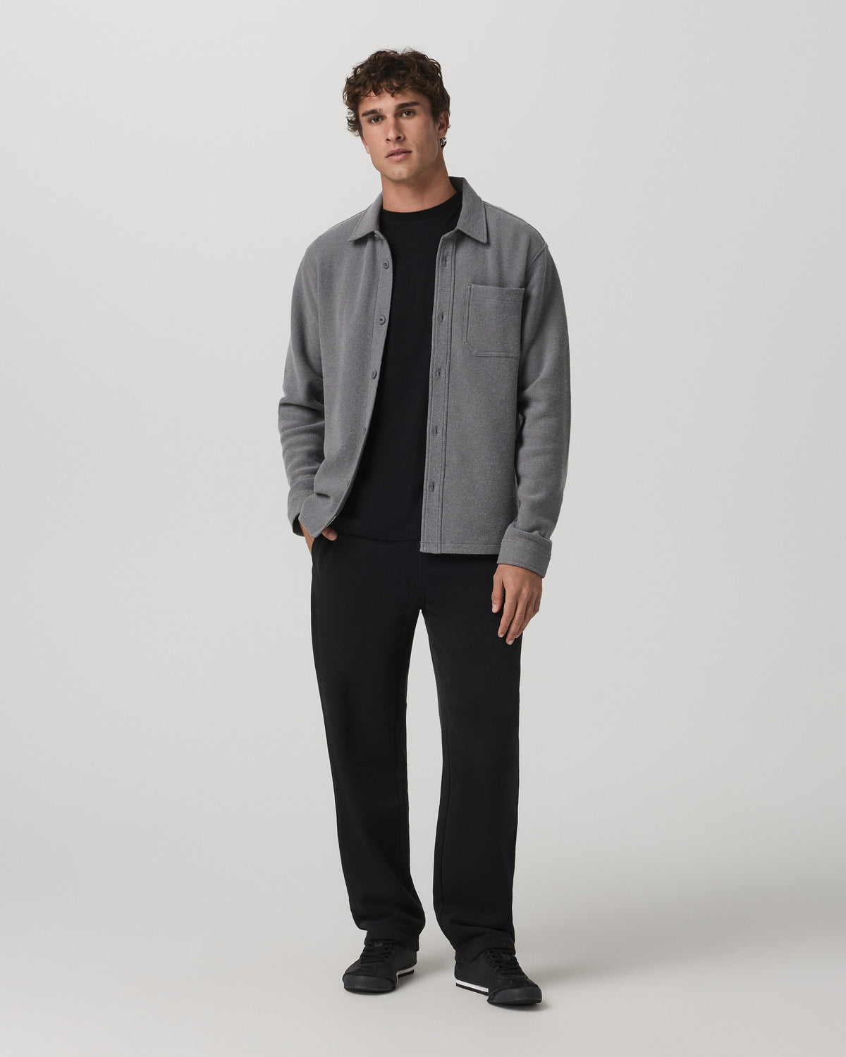 Beach Fleece Shirt Jacket Men's Pinecone Heather Jacket - Image 5