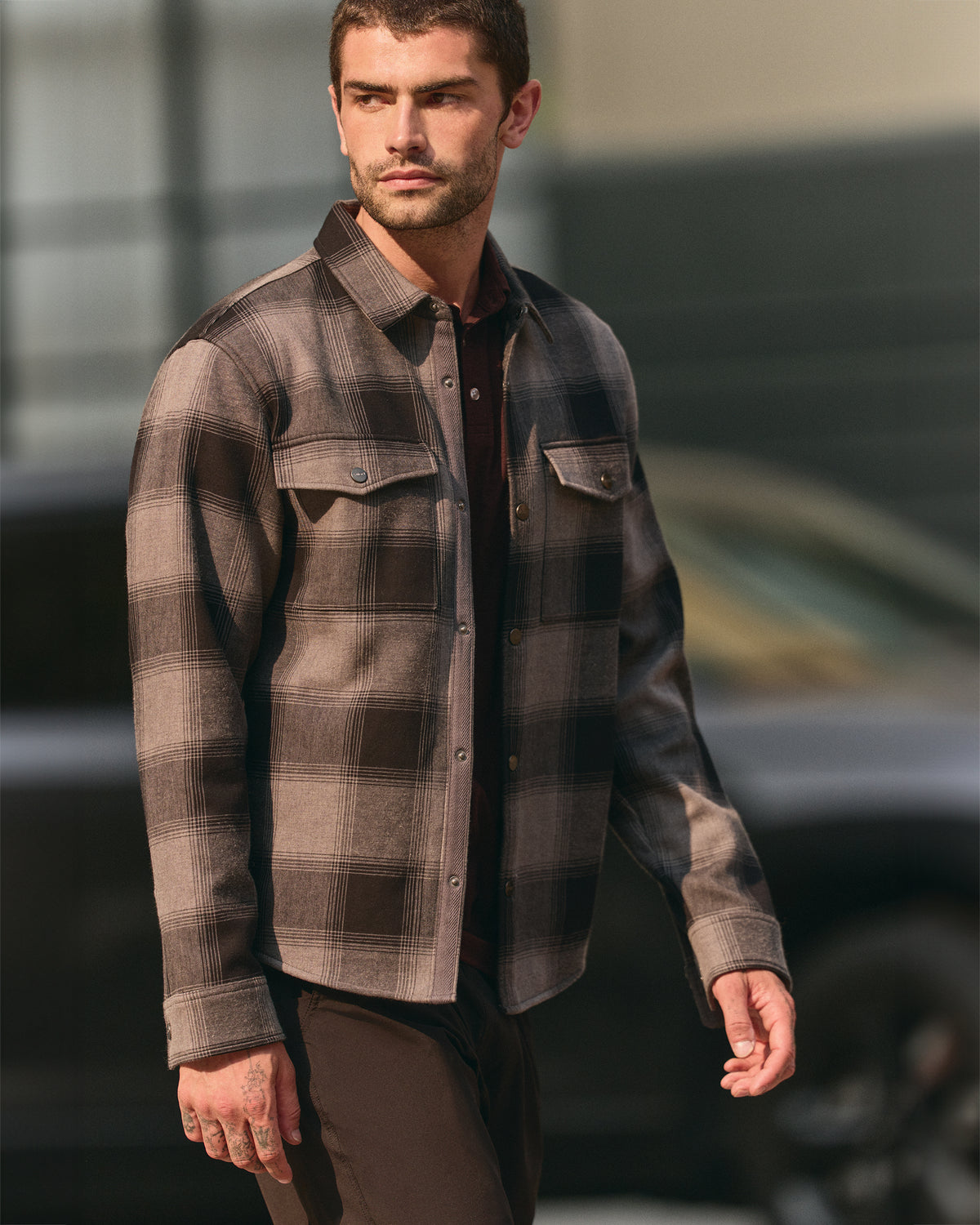Range Shirt Jacket 2.0 Men's Dark Pewter Plaid Jacket - Image 5