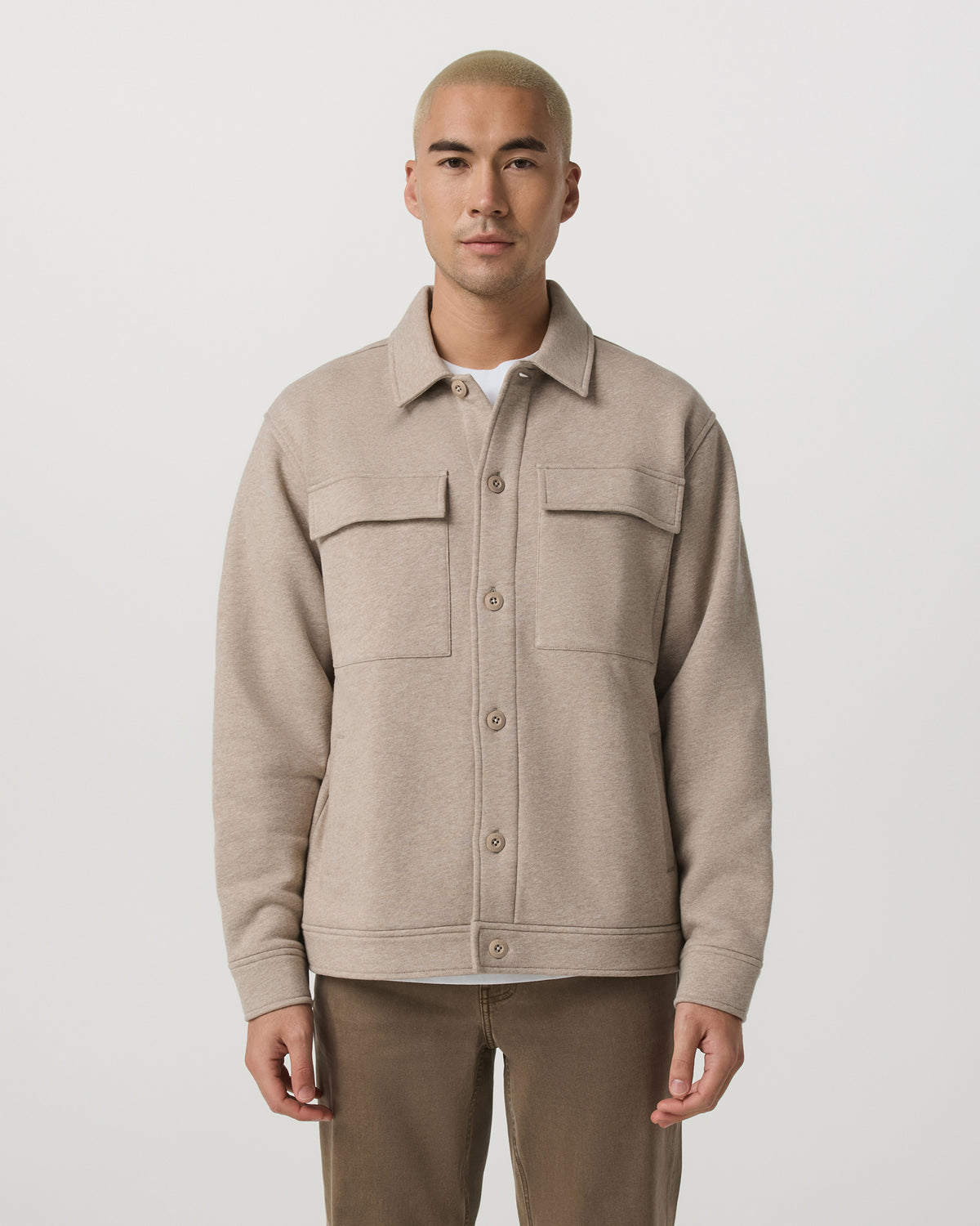 Seaside Shirt Jacket Men's Acorn Heather Fleece Jacket
