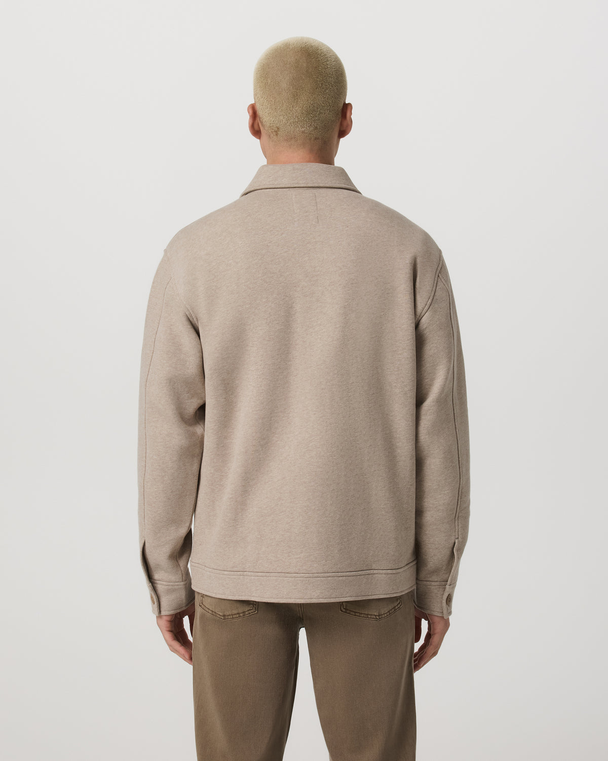 Seaside Shirt Jacket Men's Acorn Heather Fleece Jacket - Image 4