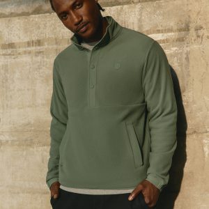 Aspen 1/2 Snap Men's Fleece Mock-Neck Pullover: Marsh