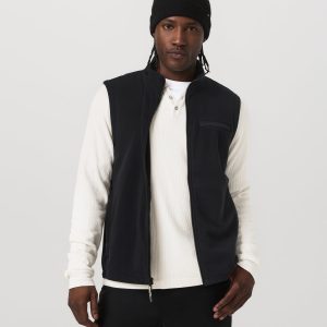 Aspen Vest Men's Black Zip-Up Fleece Vest