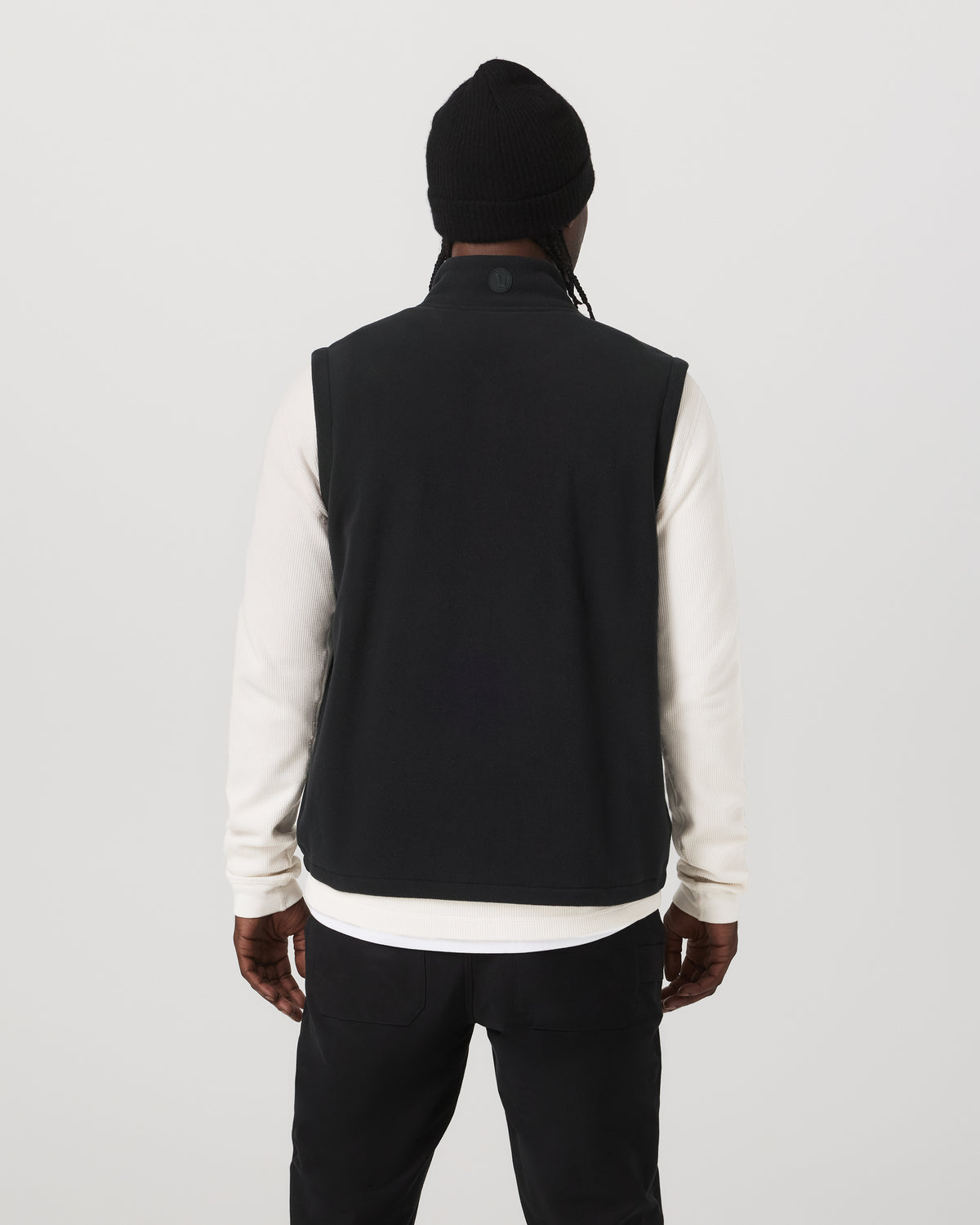 Aspen Vest Men's Black Zip-Up Fleece Vest - Image 3