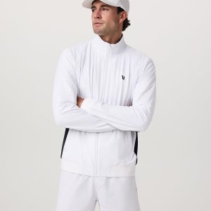 Fleet Jacket Men's White Color Block Jacket