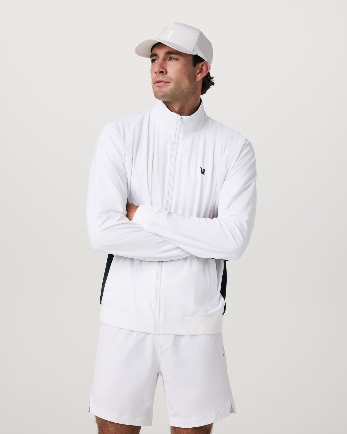 Fleet Jacket Men's White Color Block Jacket